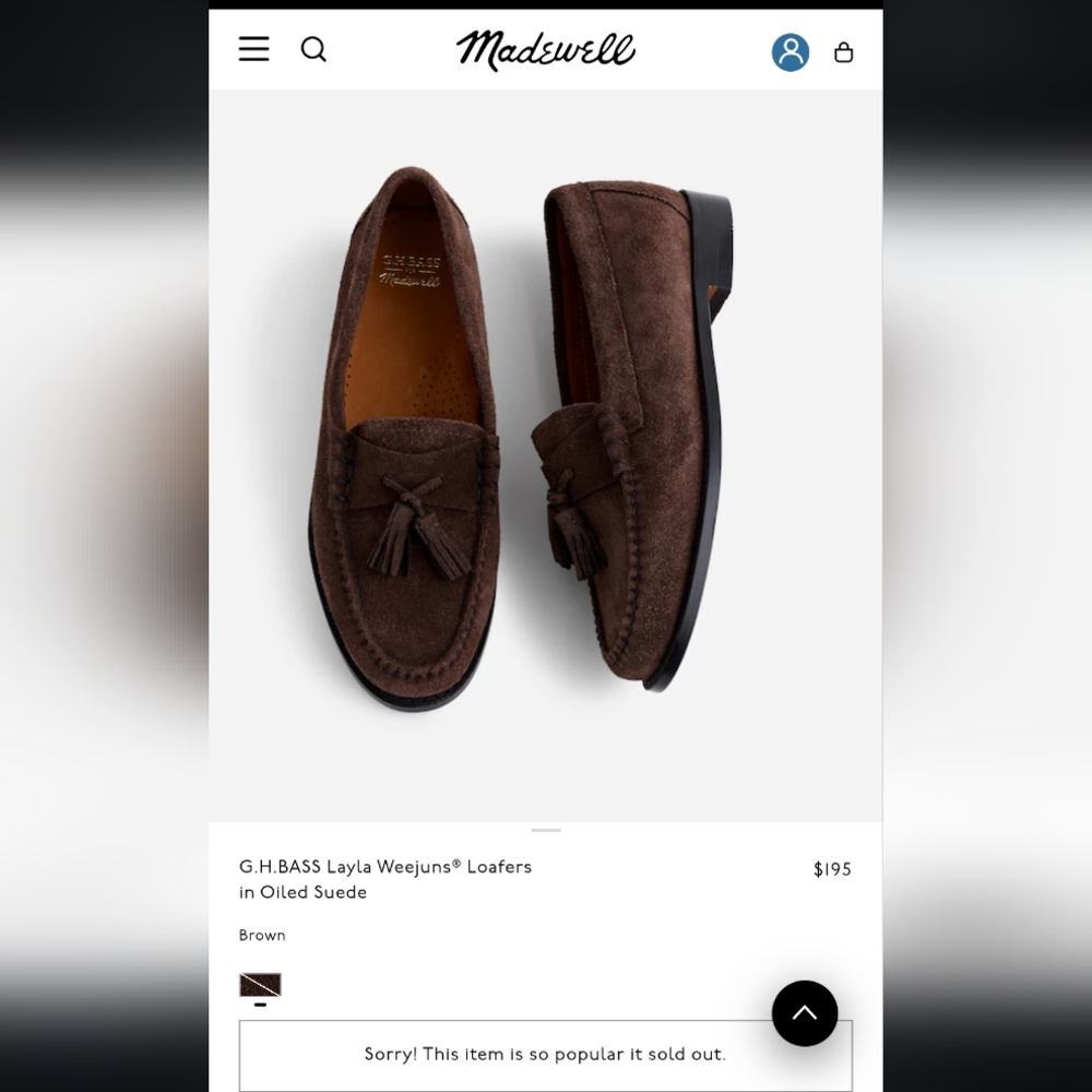 G. H. Bass Madewell Layla Suede Loafers Size 9